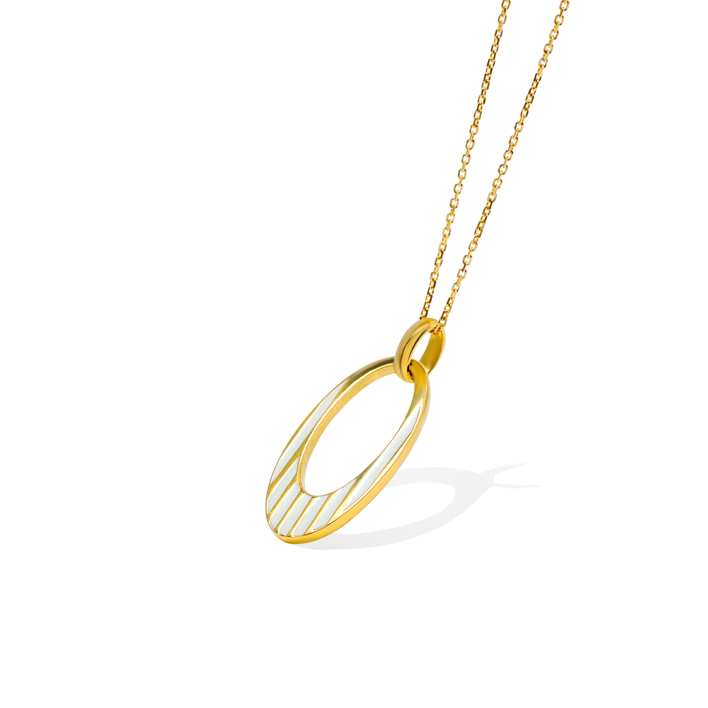 Medium Future Pendant With Lines Of Enamel