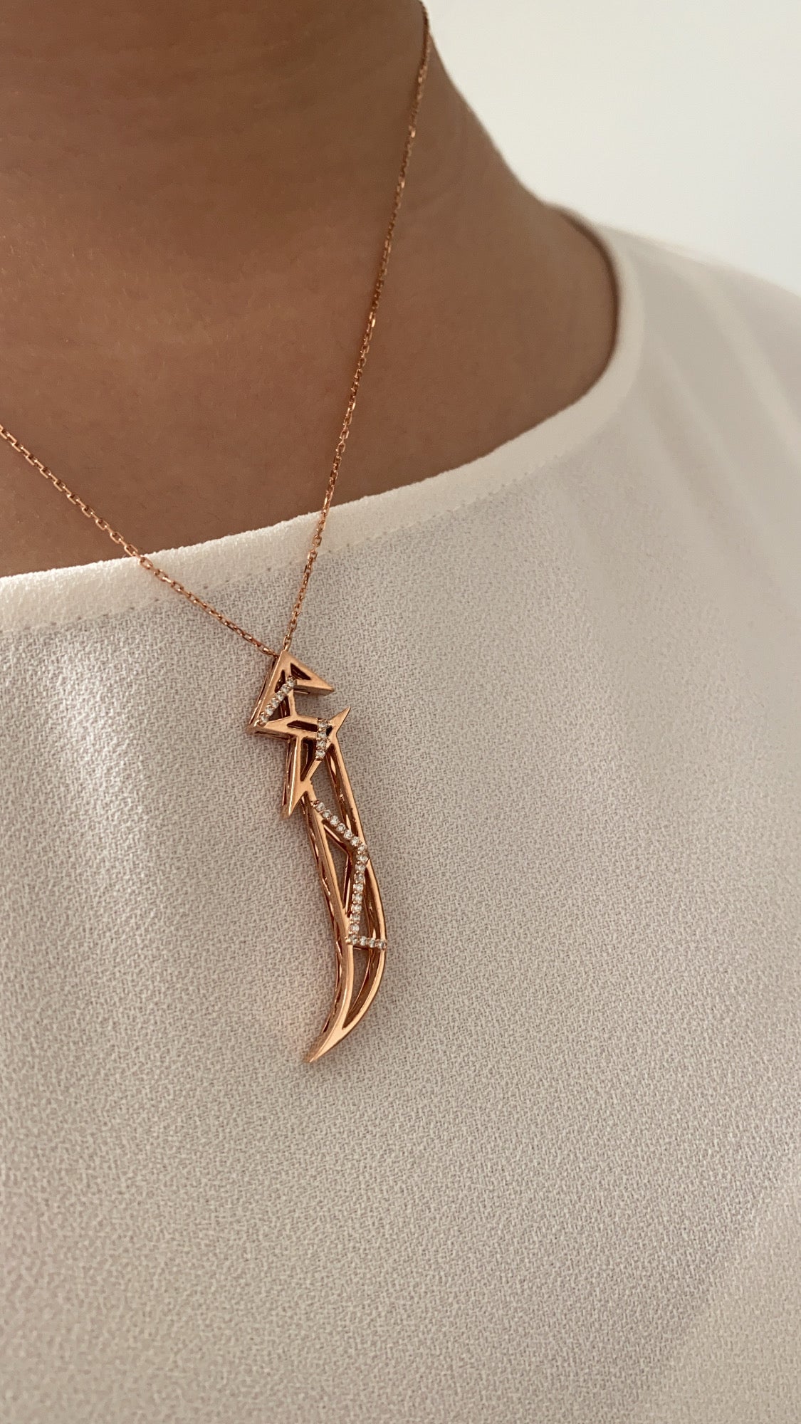 Tessellation – Alphabet Letter Pendant – Alf Letter With Diamonds