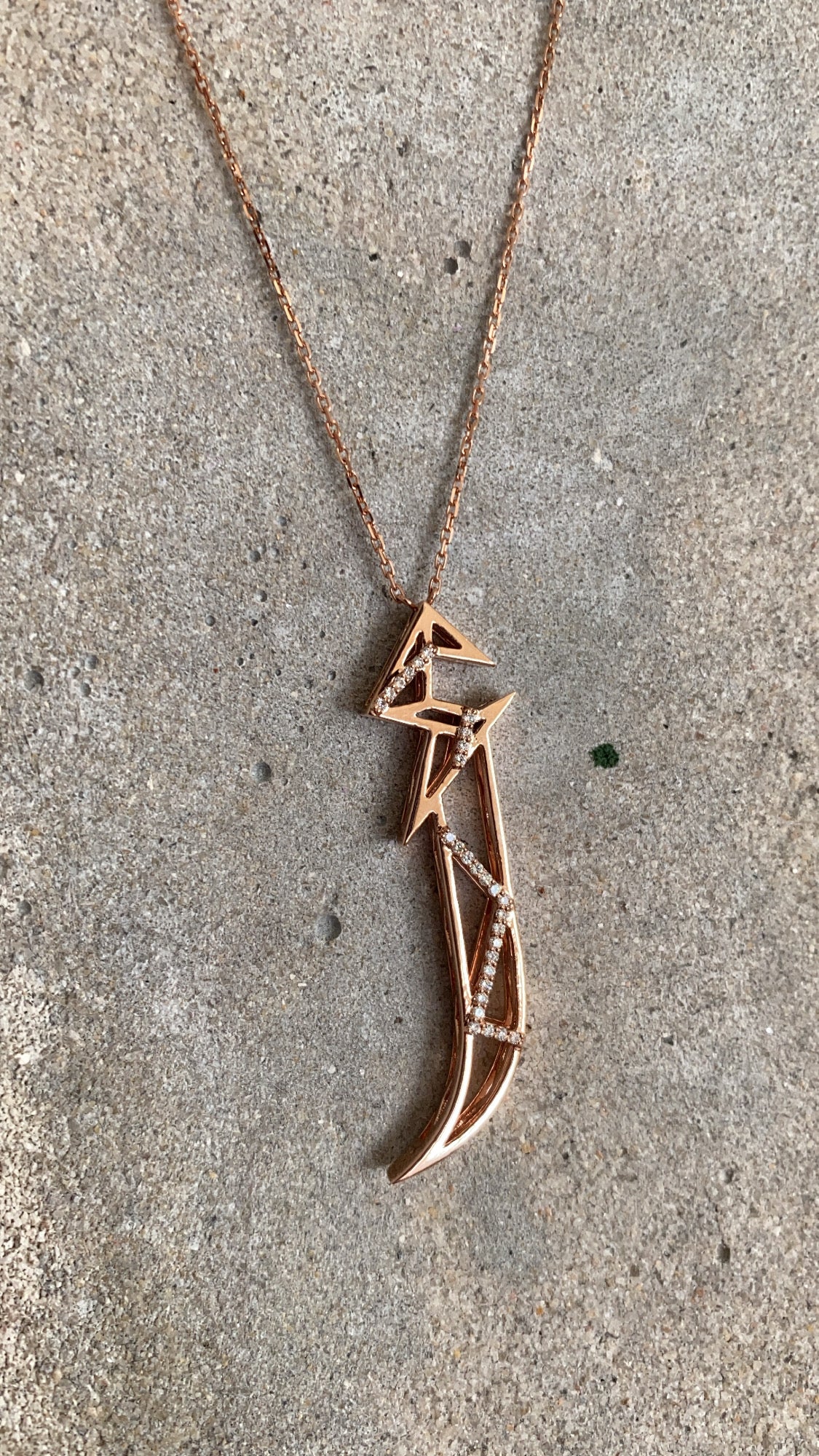Tessellation – Alphabet Letter Pendant – Alf Letter With Diamonds