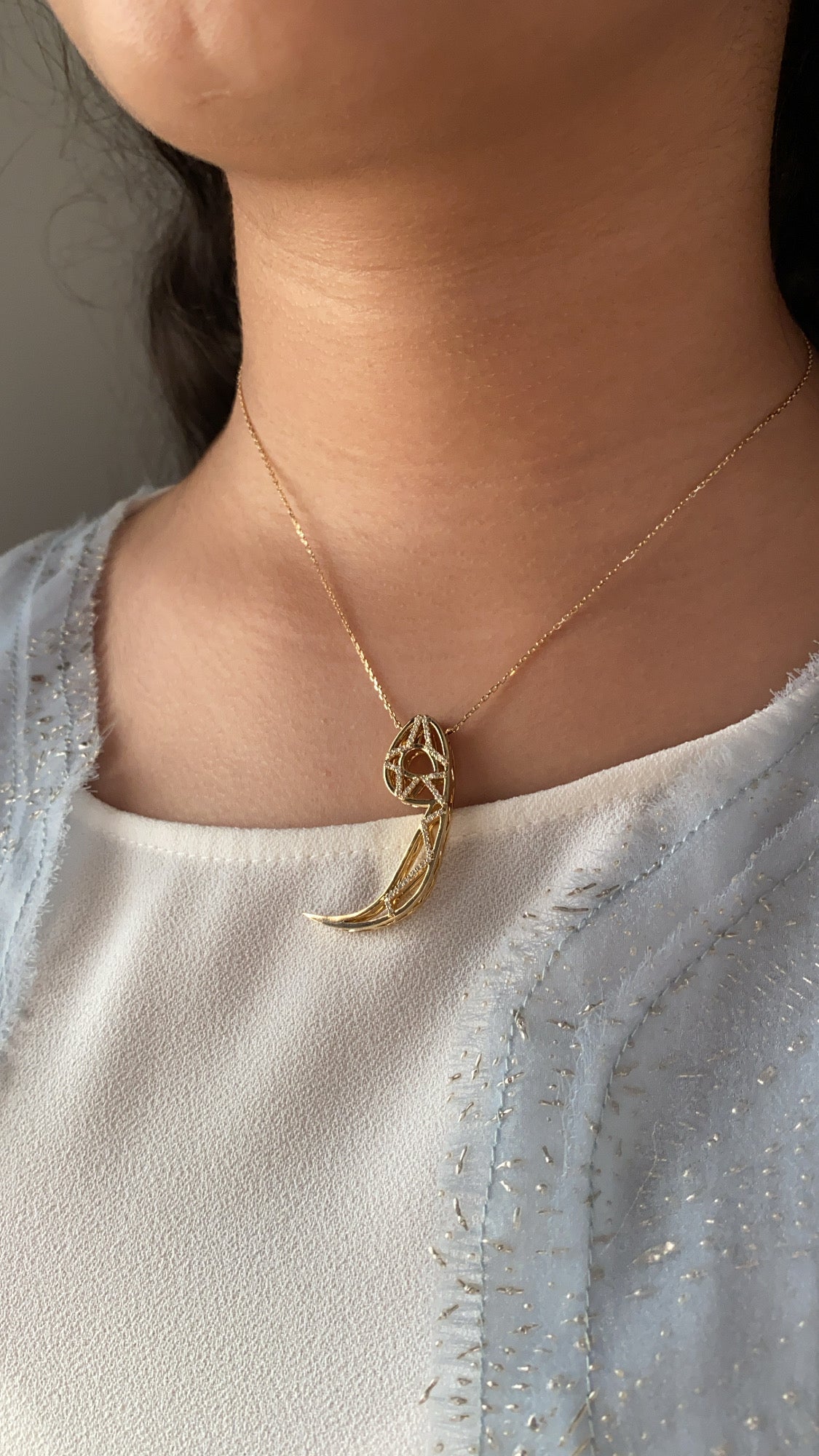 Tessellation – Alphabet Letter Pendant – Woow Letter With Diamonds