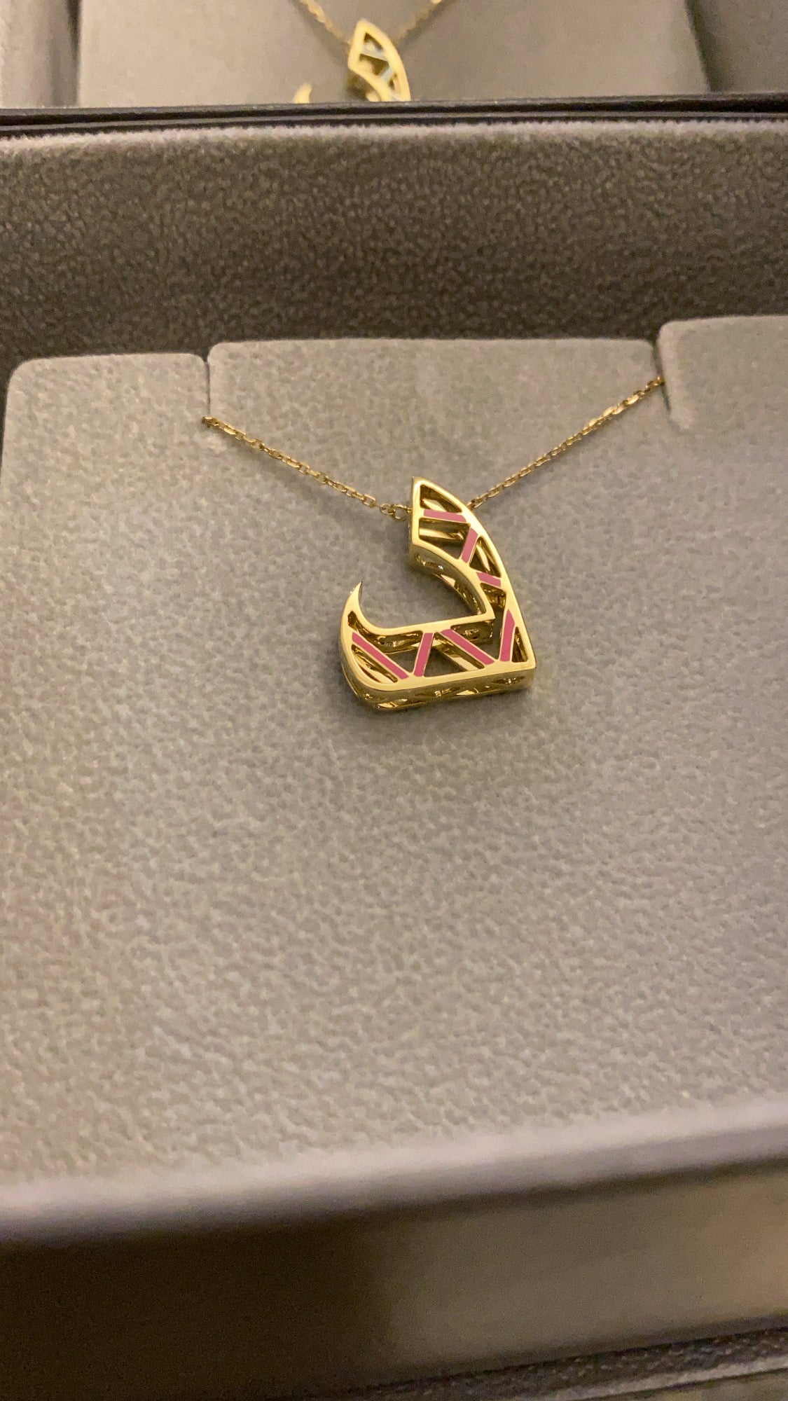 Tessellation – Alphabet Letter Pendant – Daal Letter with Enamel