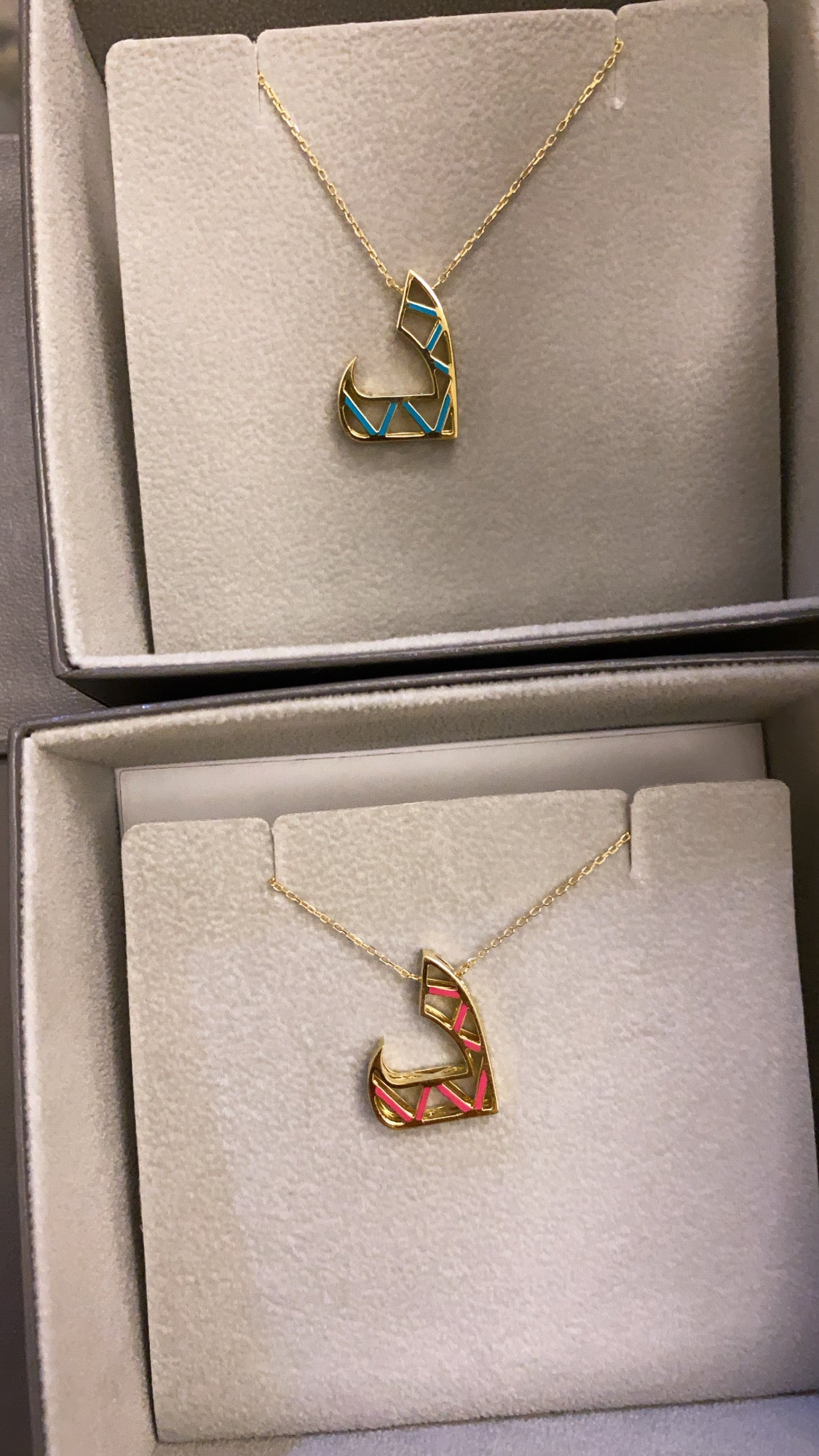 Tessellation – Alphabet Letter Pendant – Daal Letter with Enamel