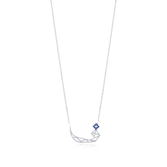 Tessellation – Alphabet Letter Pendant – Faa Letter With Blue Sapphire