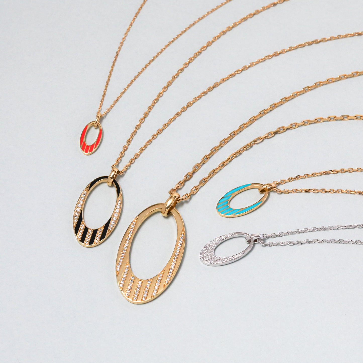 Medium Future Pendant Set with Diamonds and Enamel