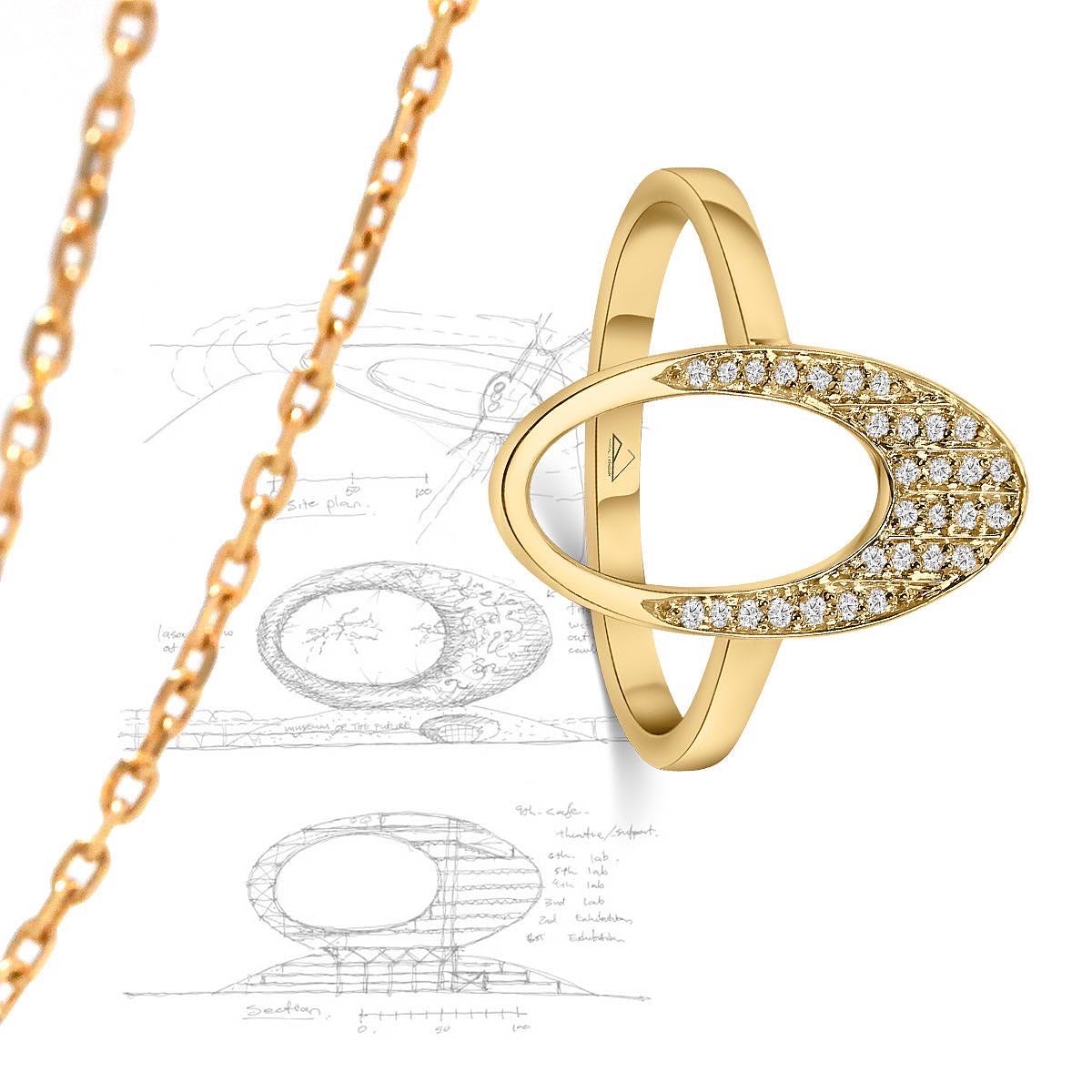 Future Ring Set With Diamonds