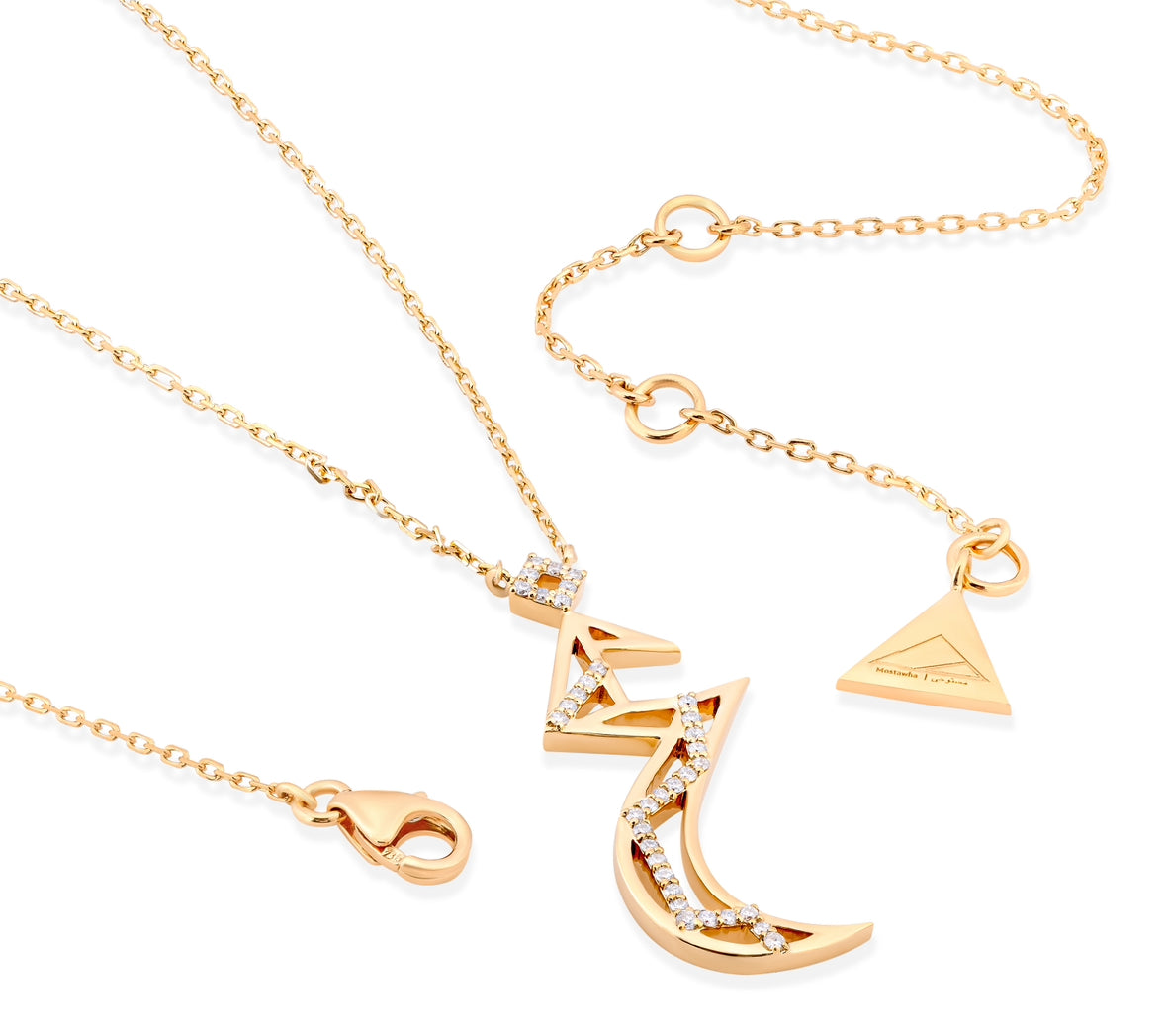 Tessellation – Alphabet Letter Pendant – GH Letter with Diamonds