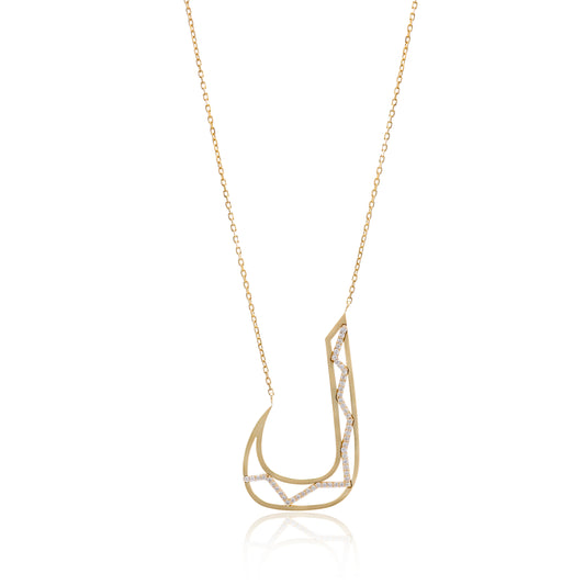 Tessellation – Alphabet Letter Pendant – Big Laam Letter with Diamonds