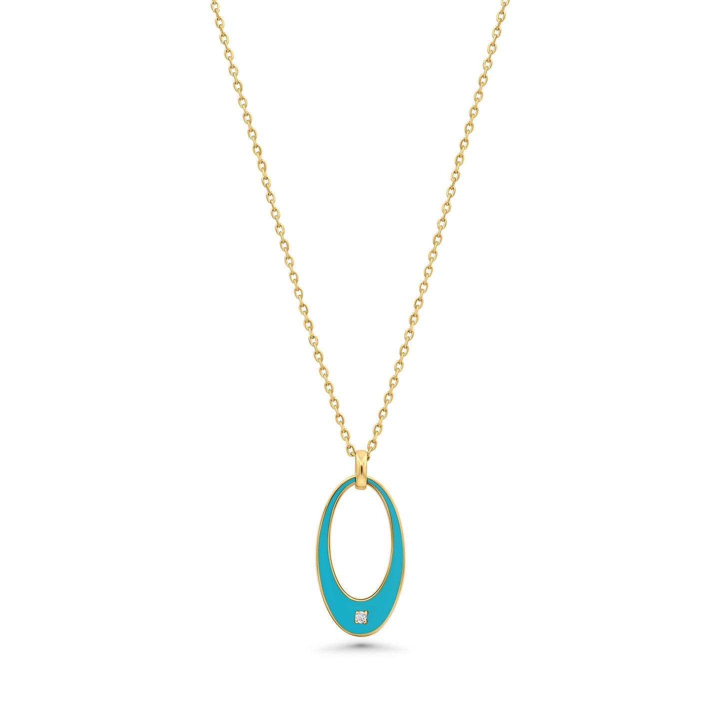 Medium Future Pendant With Enamel and Diamond