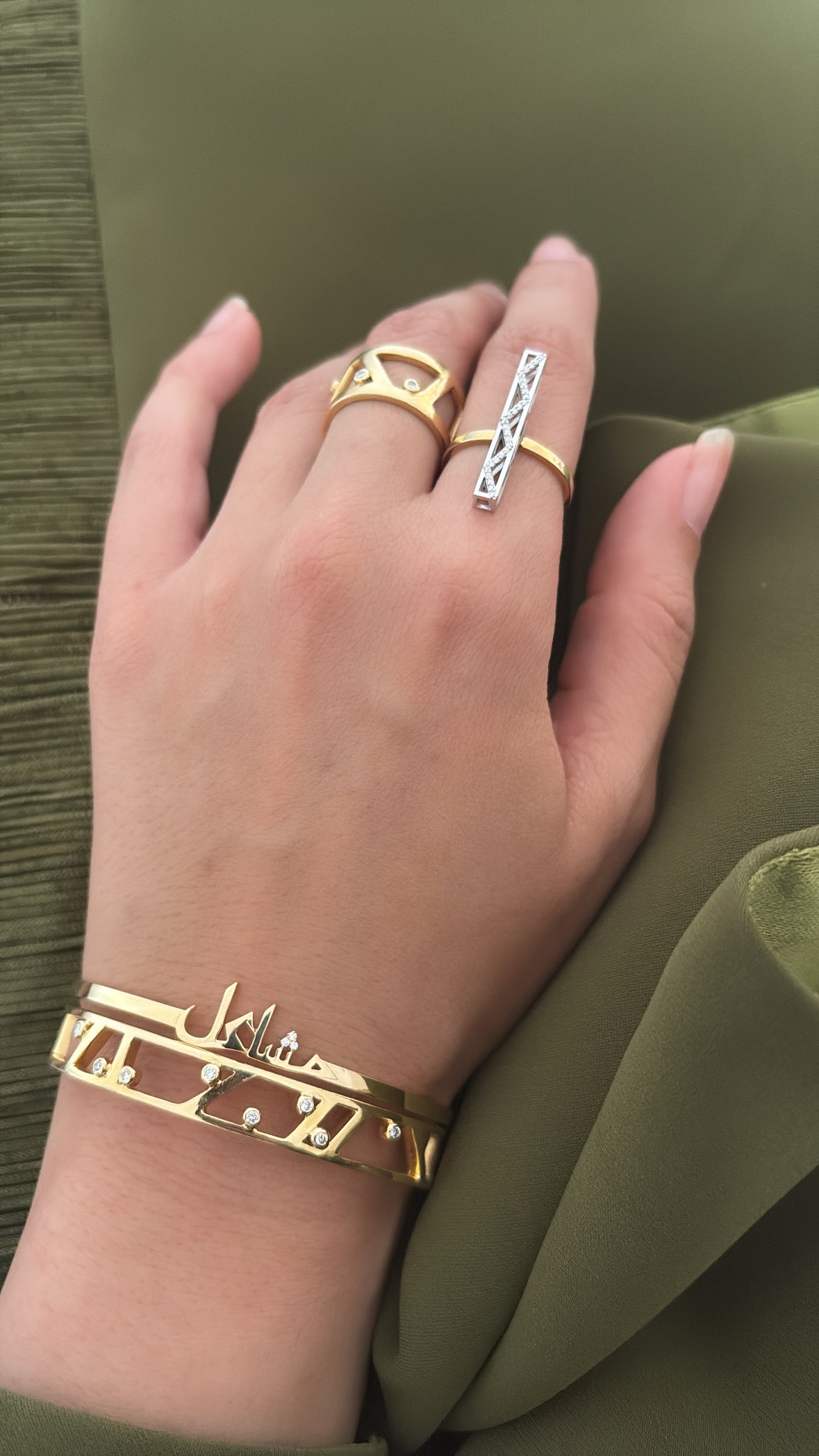 Tessellation – Alphabet Bangle ( Name) - Customized