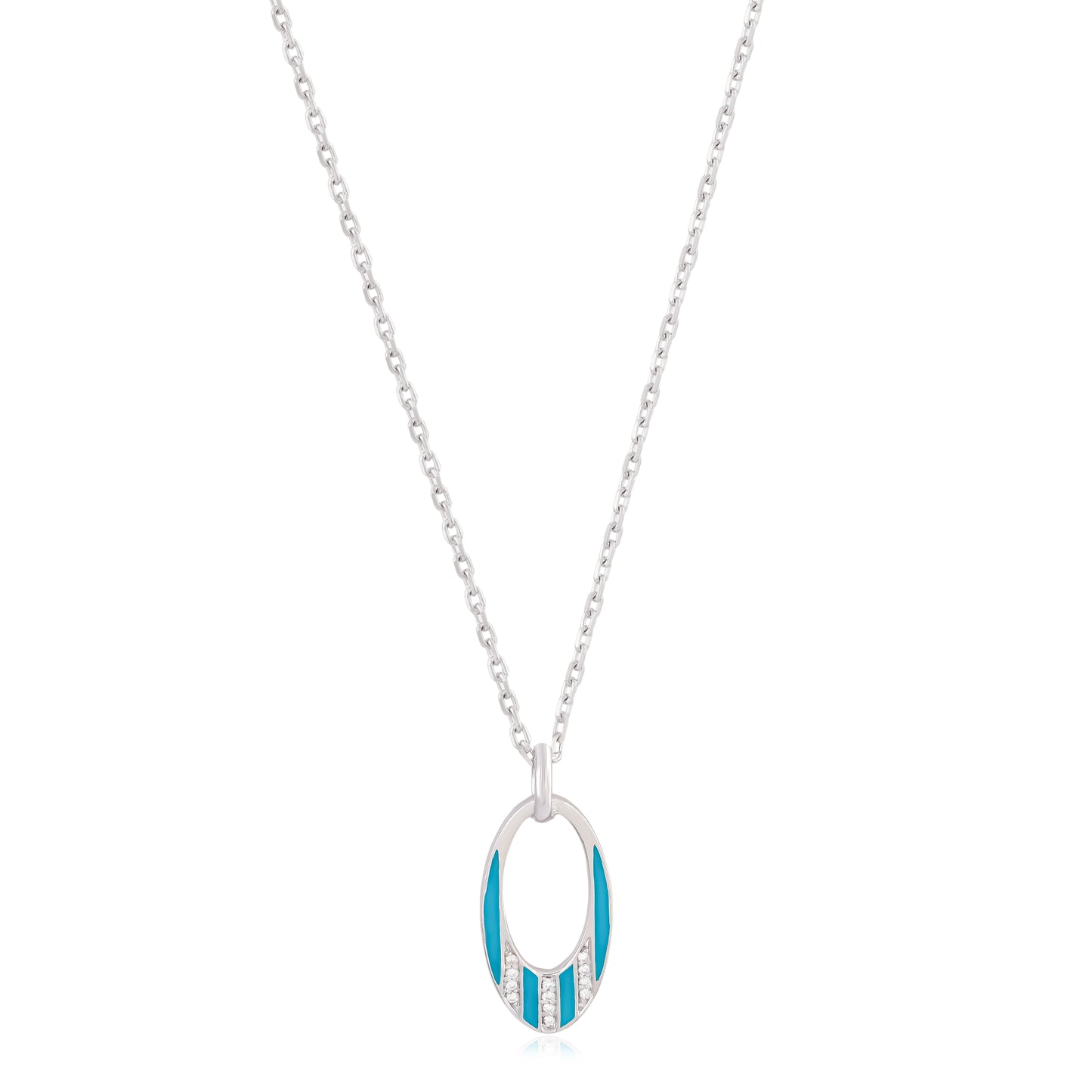 Small Future Pendant Set with Diamonds and Enamel