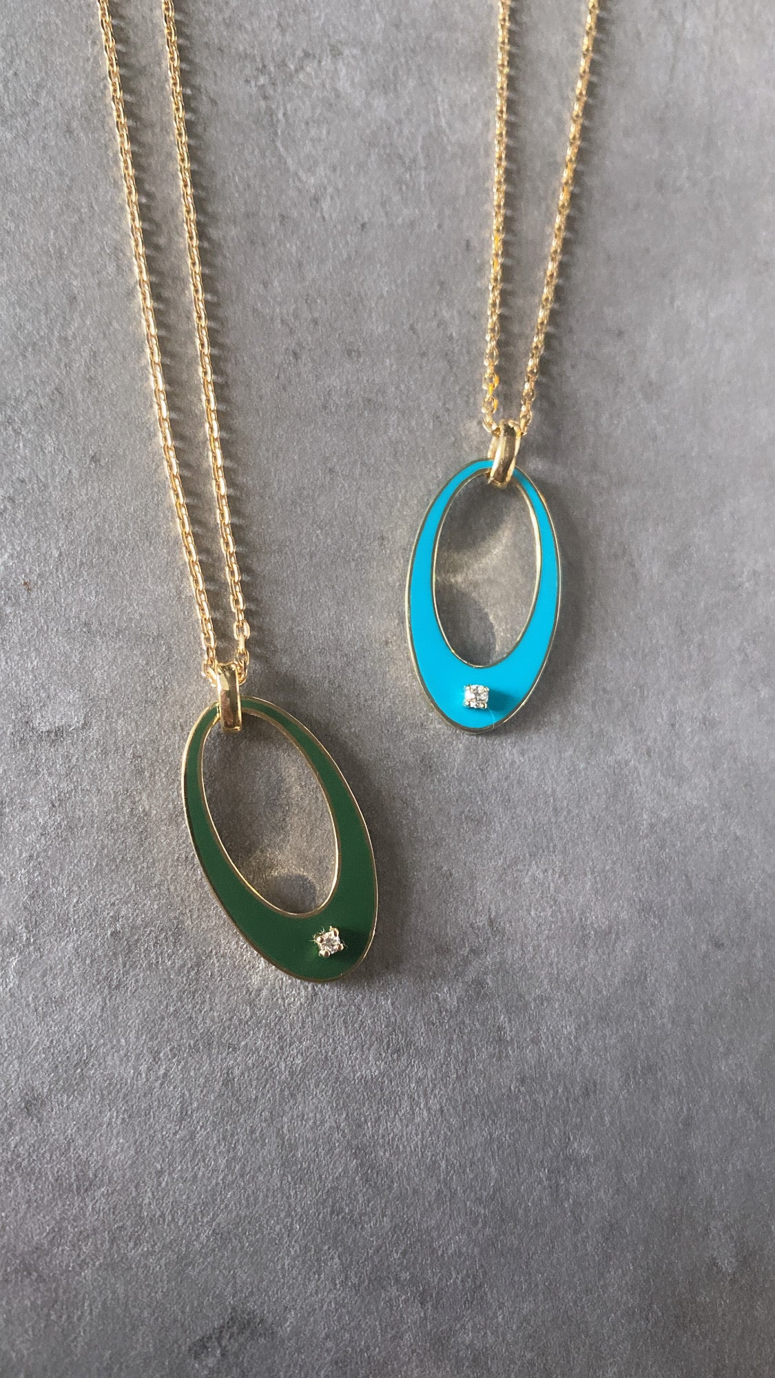 Medium Future Pendant With Enamel and Diamond