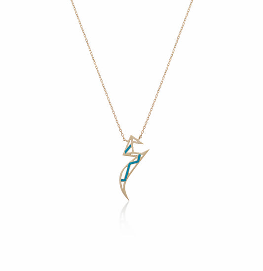 Tessellation – Alphabet Letter Pendant – Ain Letter with Enamel