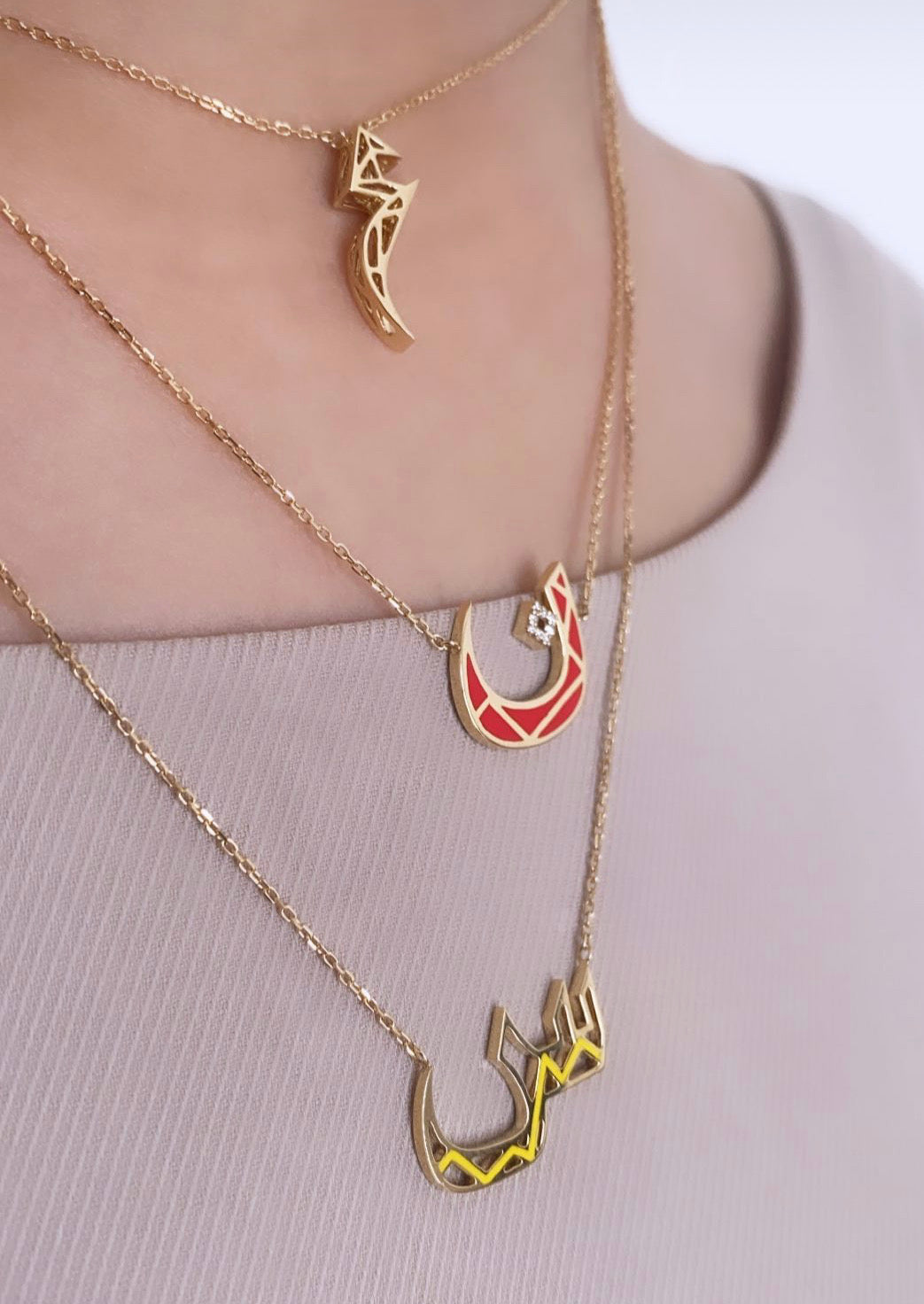 Tessellation – Alphabet Letter Pendant – Ain Letter
