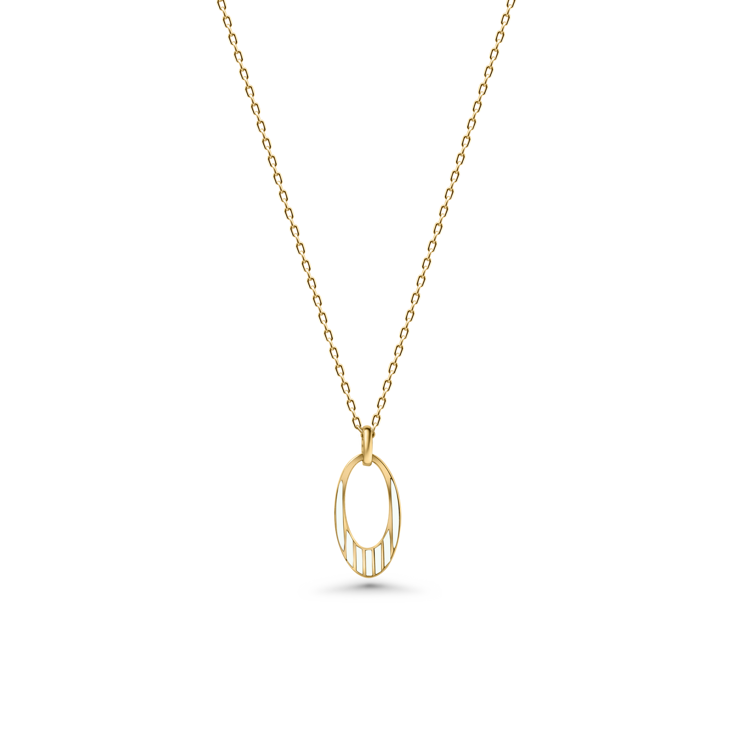 Medium Future Pendant With Lines Of Enamel