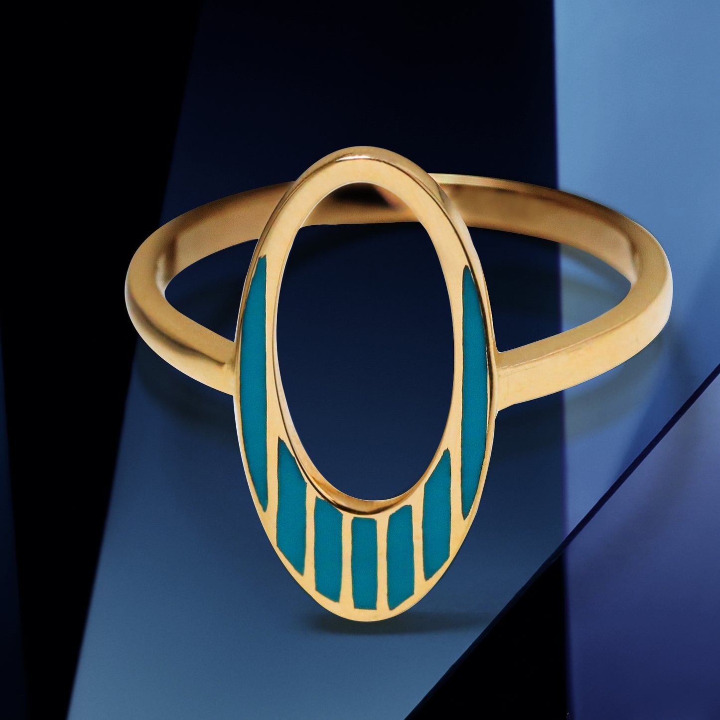 Future Ring With lines of Enamel