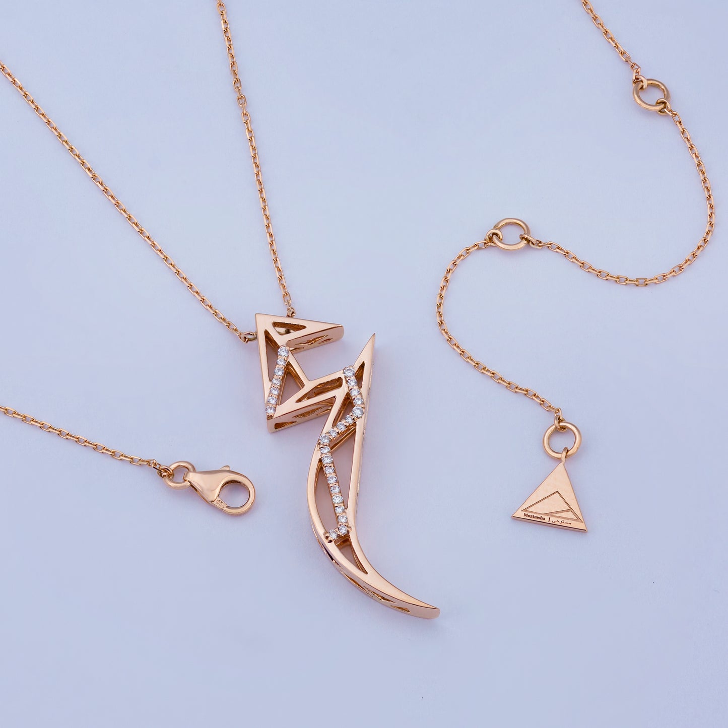 Tessellation – Alphabet Letter Pendant – Ain Letter with Diamonds