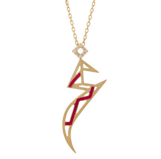 Tessellation – Alphabet Letter Pendant – GH Letter with Enamel