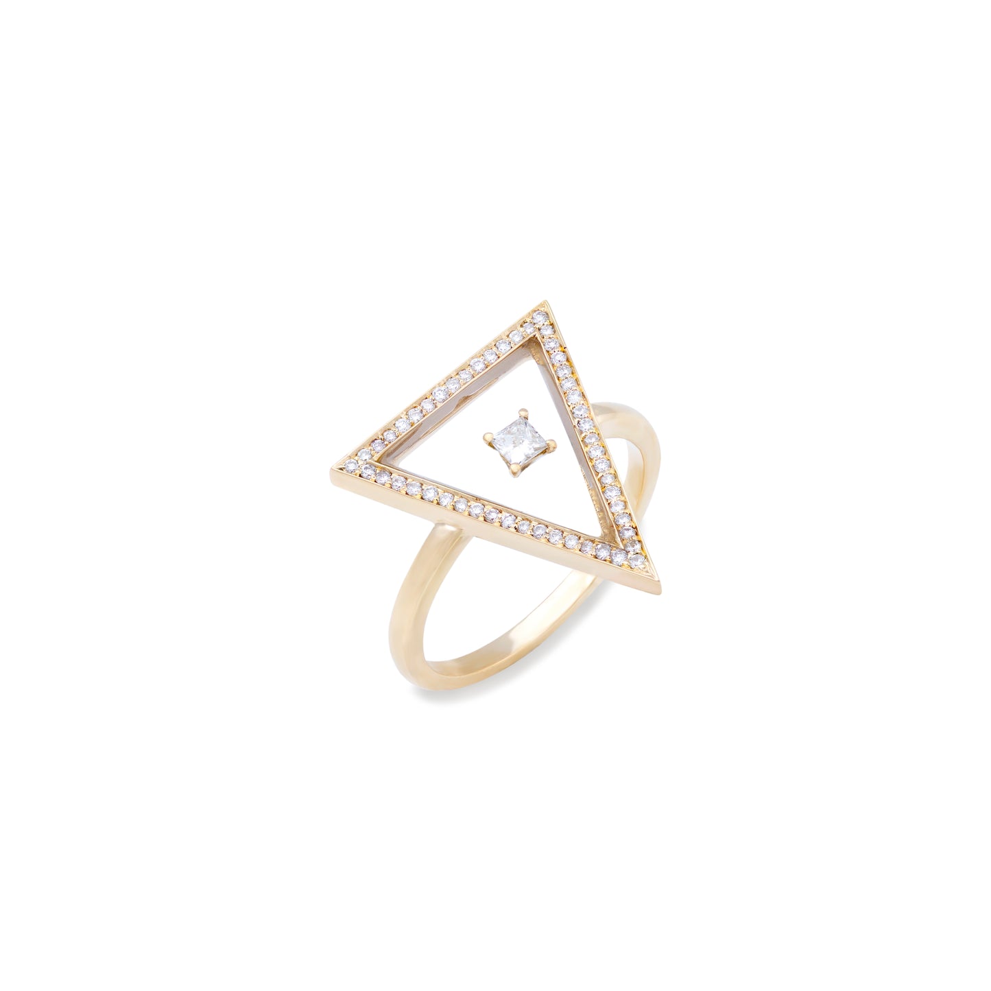 Tessellation Triangle Ring – Set With Diamonds