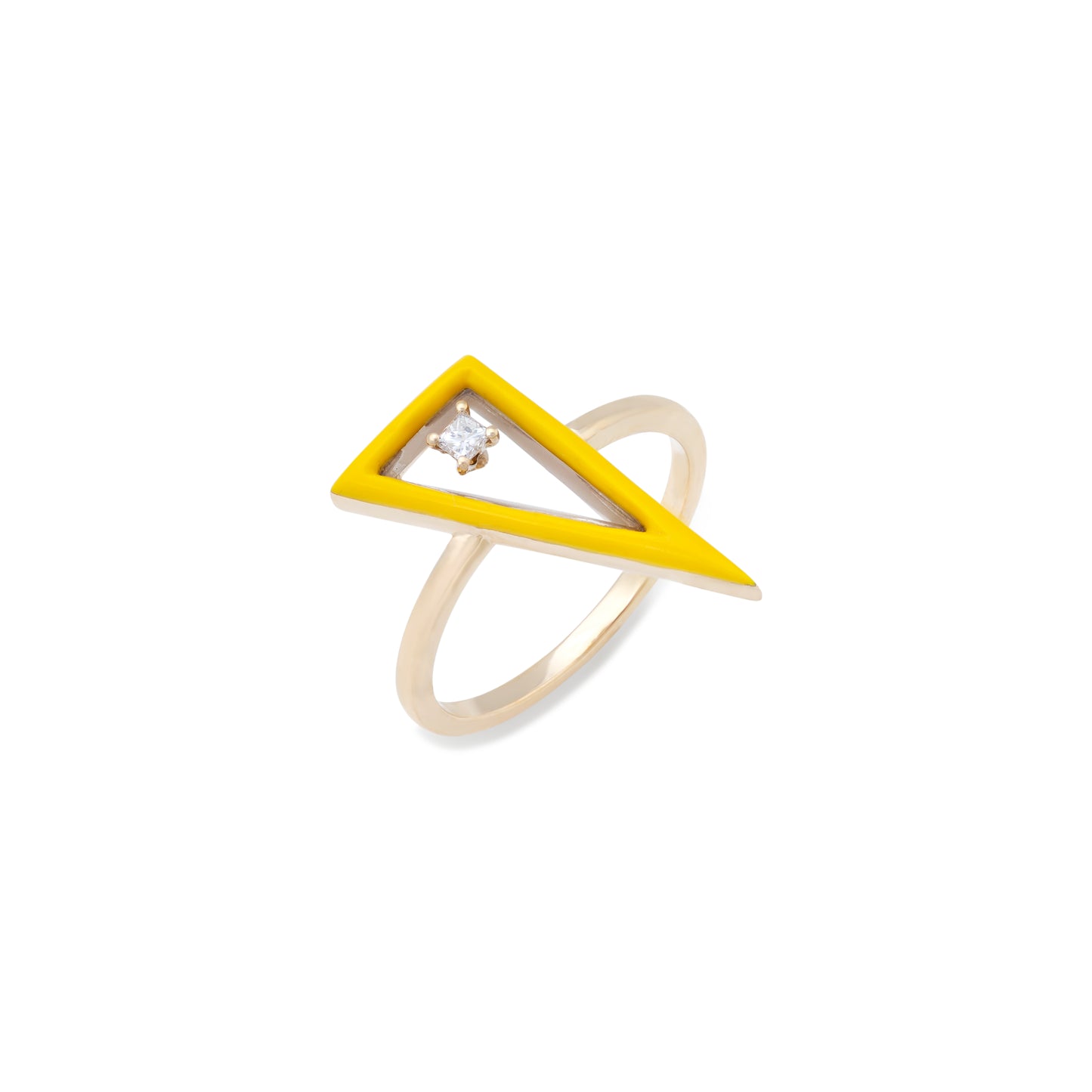 Tessellation Triangle Ring – With Diamond & Enamel