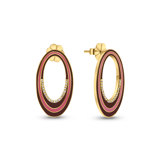 Future Earrings Set with Diamonds and Enamel